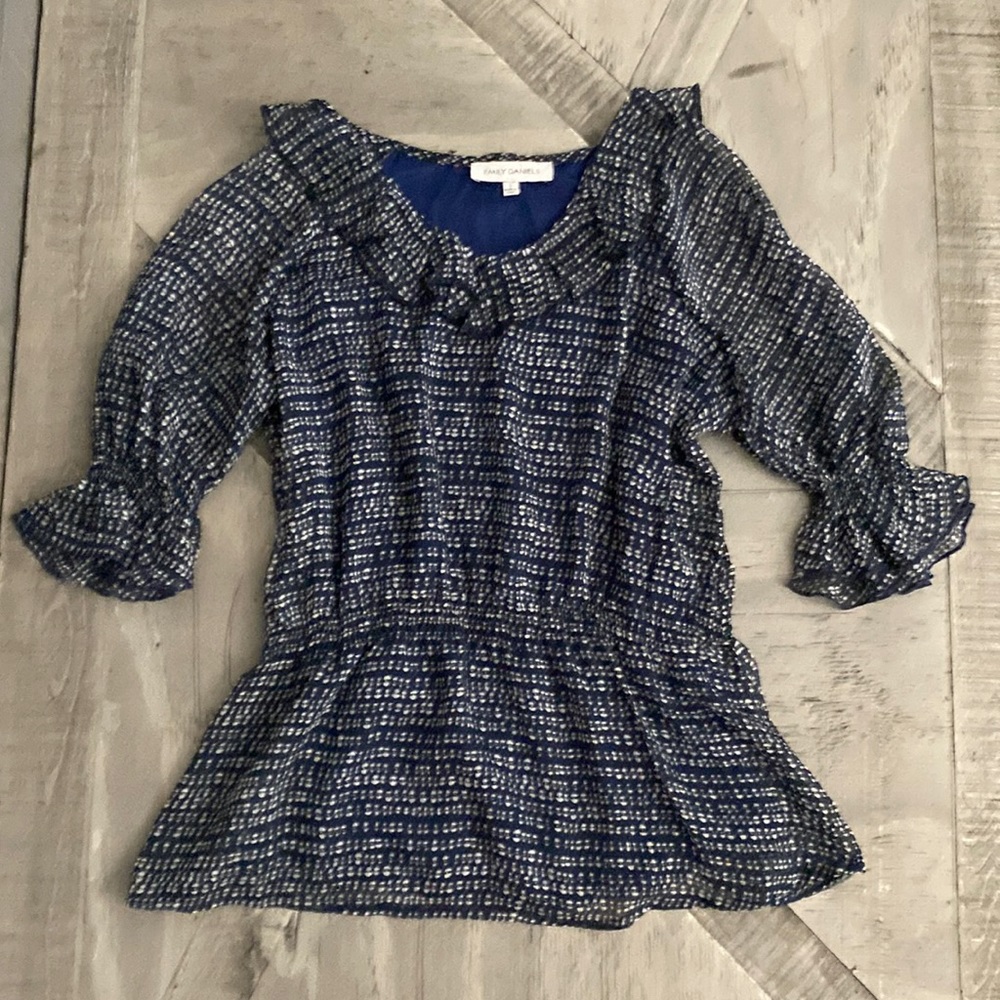Womens Navy Blue Blouse-Small